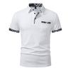 Summer Men's Solid Pocket Splicing Polo Shirts Short Sleeve Breathable Casual Contrast Color Lapel Collar Streetwear Basic Tops