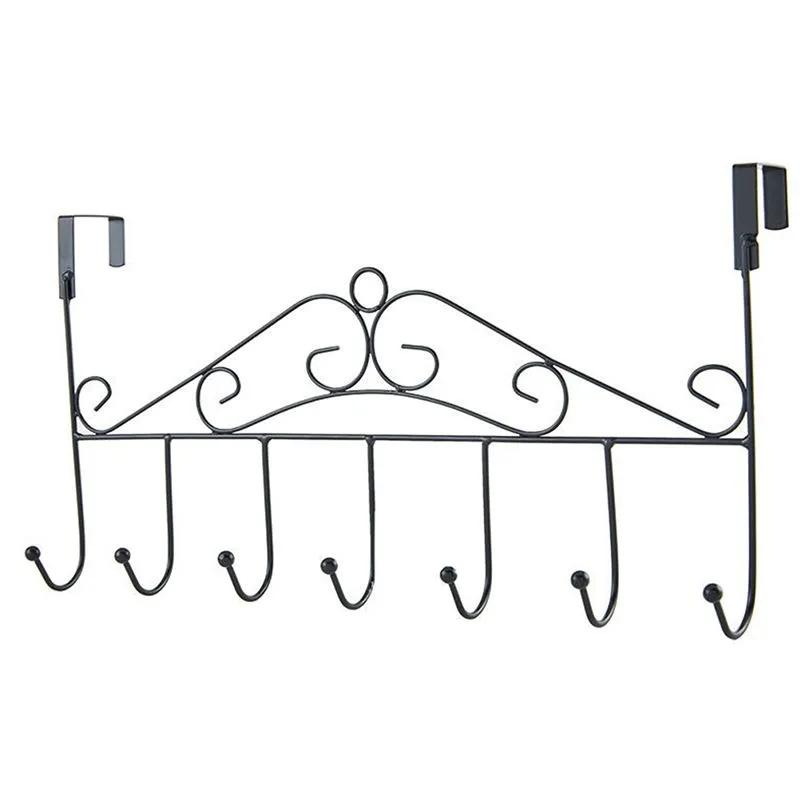 Over The Door Hook Rack No Drilling Wall Mounted Storage Organizer Heavy Duty Metal Door Hanger for Clothes Bags Towels and Accessories