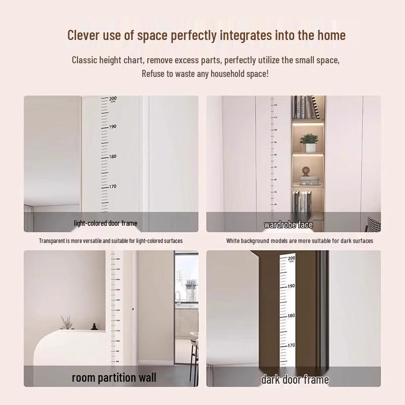 Children's Transparent Height Measuring Sticker - Waterproof Wall Ruler for Home or Classroom