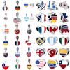 Copper Britain Spain Brazilian Dominie National Flag Pendant Building Beads Fit Original Bracelet Jewelry Accessories Charm
