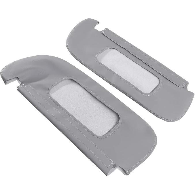 Sun Visor Cover, Replacement Gray Leather Cover Skin Compatible with Dodge RAM 1500 2500 1994-2001
