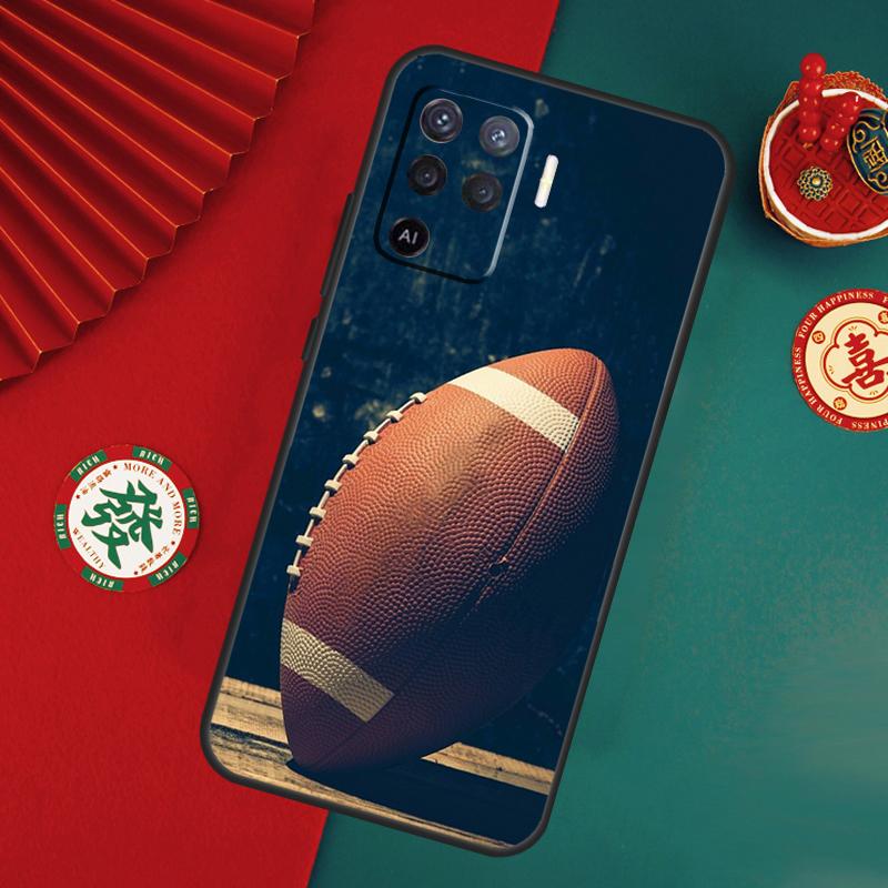 American Football Case For Oppo A78 A98 A58 A38 A18 A54 A74 A94 A80 A60 A40 A96 A76 A16 A15 A17 A57 A5 A6 Pro