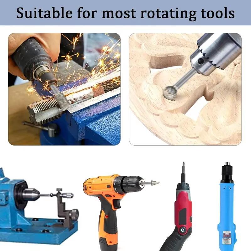 20 Pcs Accessories Diamond Grinding Heads Mini Drill Burrs Bit Set 3Mm Shank Grinding Head Forjade And Stone