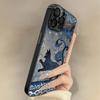 Dark Blue Cat Is Suitable for Apple 17promax16 New 15 Mobile Phone Case iPhone13 Mirror Apple 17 Mirror