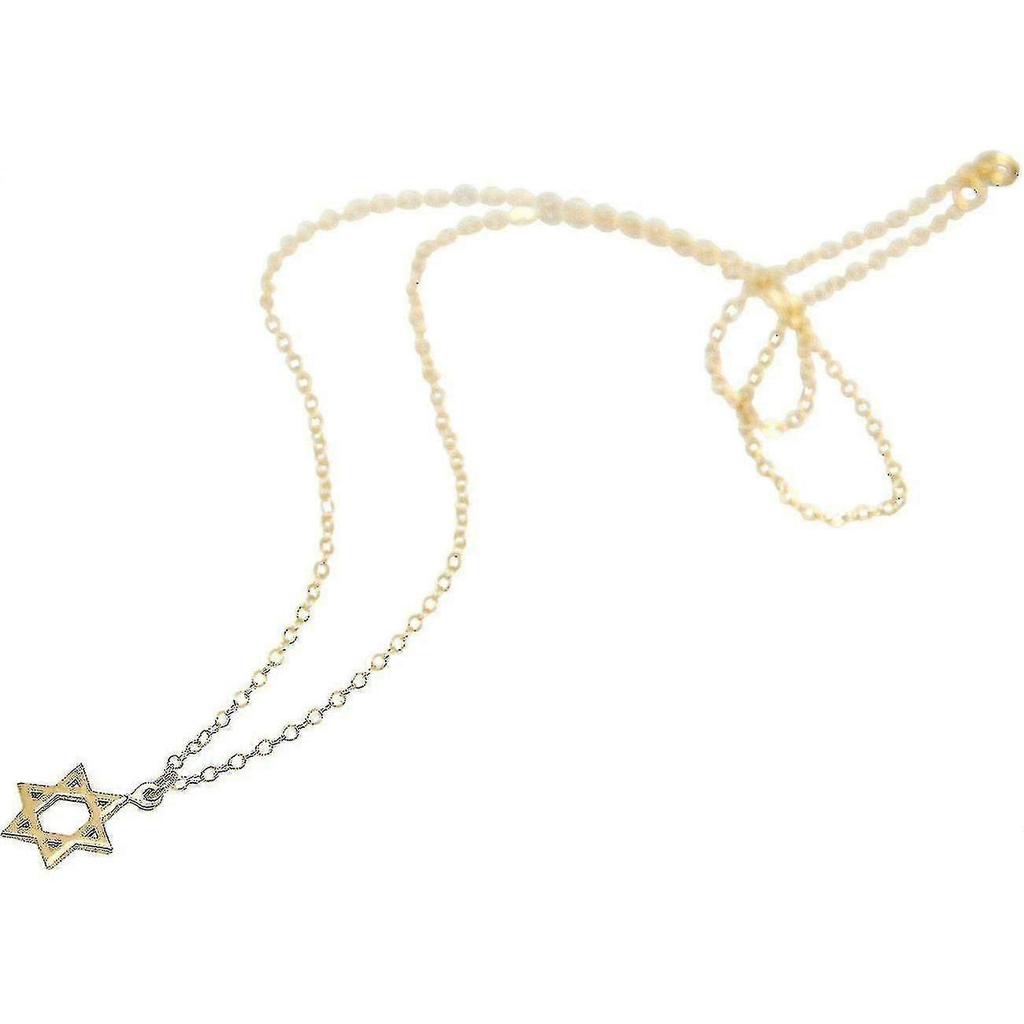 Necklace Star Of David, Star Of David , Gold Plated Silver 13mm