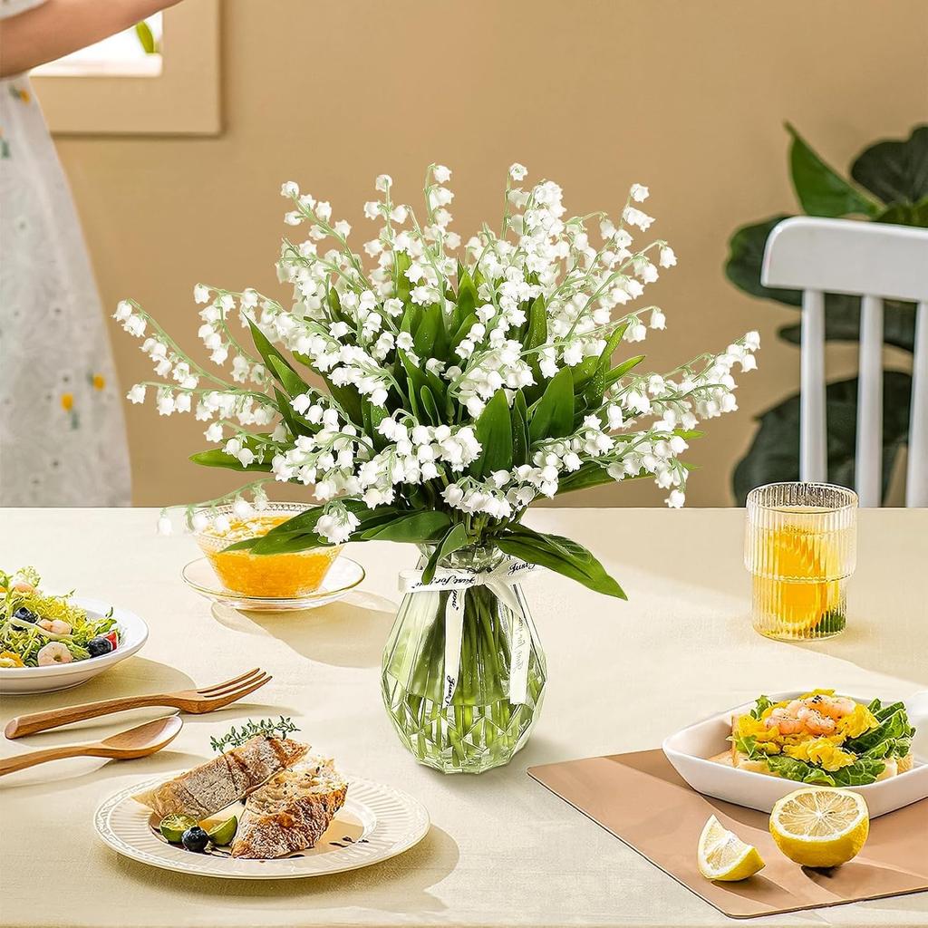 1/5PCS White Artificial Flowers Letter Bellflowers Fake Plastic Plants Home Room Decorations Wedding Party Bride Holding Bouquet