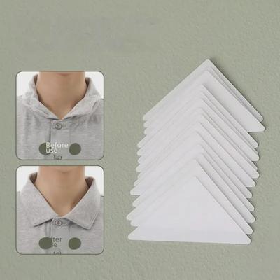 Collar Stickers: Disposable Triangle Shaping Stickers for Fixed, No-Curl White Shirt Collars