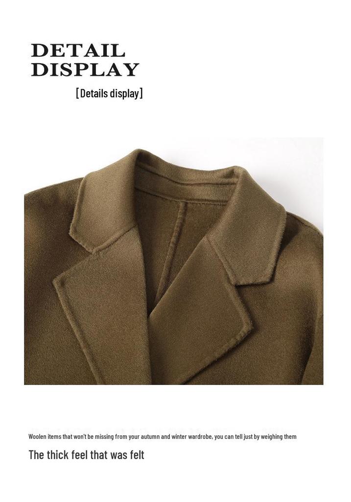 Autumn/Winter Loose Double-Sided Wool Coat - Women's Korean Double-Breasted Camel Coat