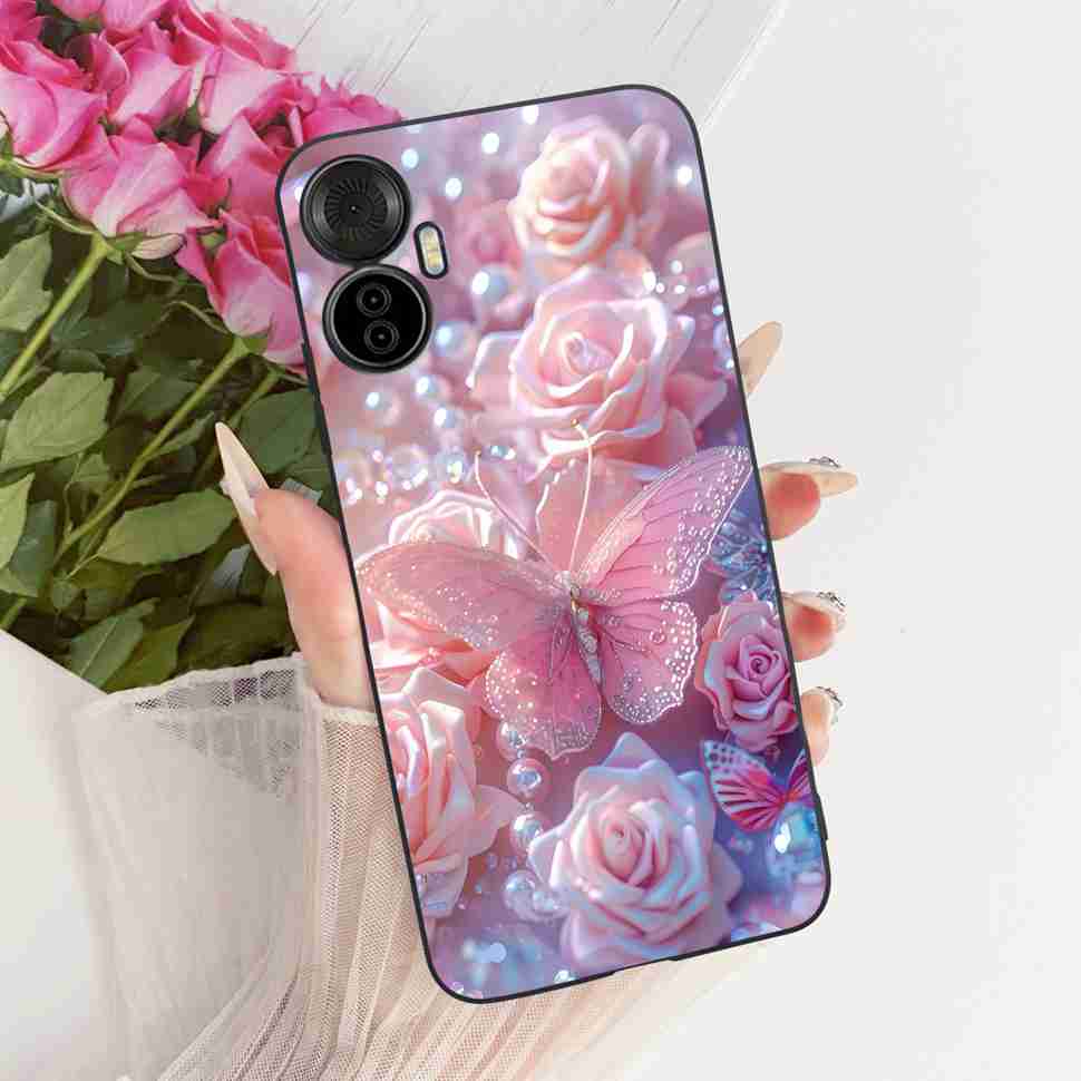 For Itel S18 Pro 6.6" Case Simple Style Pop Patterns Silicone TPU Black Cover Shockproof For ITEL S18 Pro S18pro Phone Cases