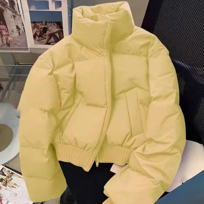 Winter Thickened Cotton Jacket Stand Collar Women's Fashion Classic Stylish Slimming Bread Coat Outerwear Cotton Padded Coat