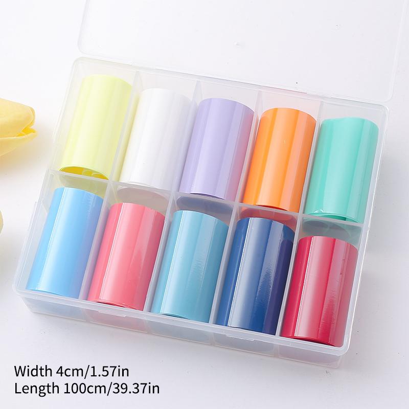 Flower Nail Foils Transfer Paper Stickers 50pcs Colorful Floral Adhesive Nail Wraps for DIY Salon Design Art Decor