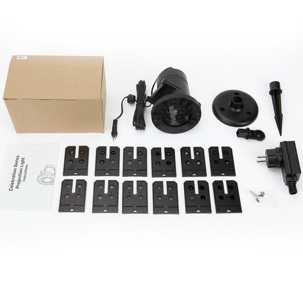 

Novelty LED Card Projection Lamp Christmas Halloween Light Festival Holiday Lighting with 12 Patterns Drop Shipping US