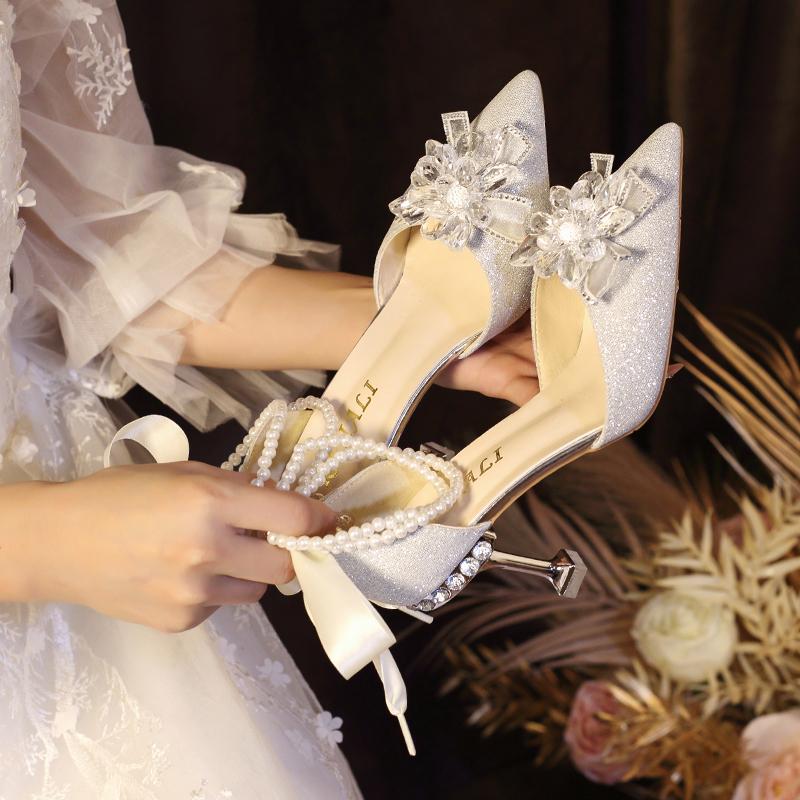 Fashion White Bridal Shoe Wedding Shoes for Women Luxury Designer Mary Jane Elegant Woman Heeled Shoes Designer Heels Y2k Style Shoes