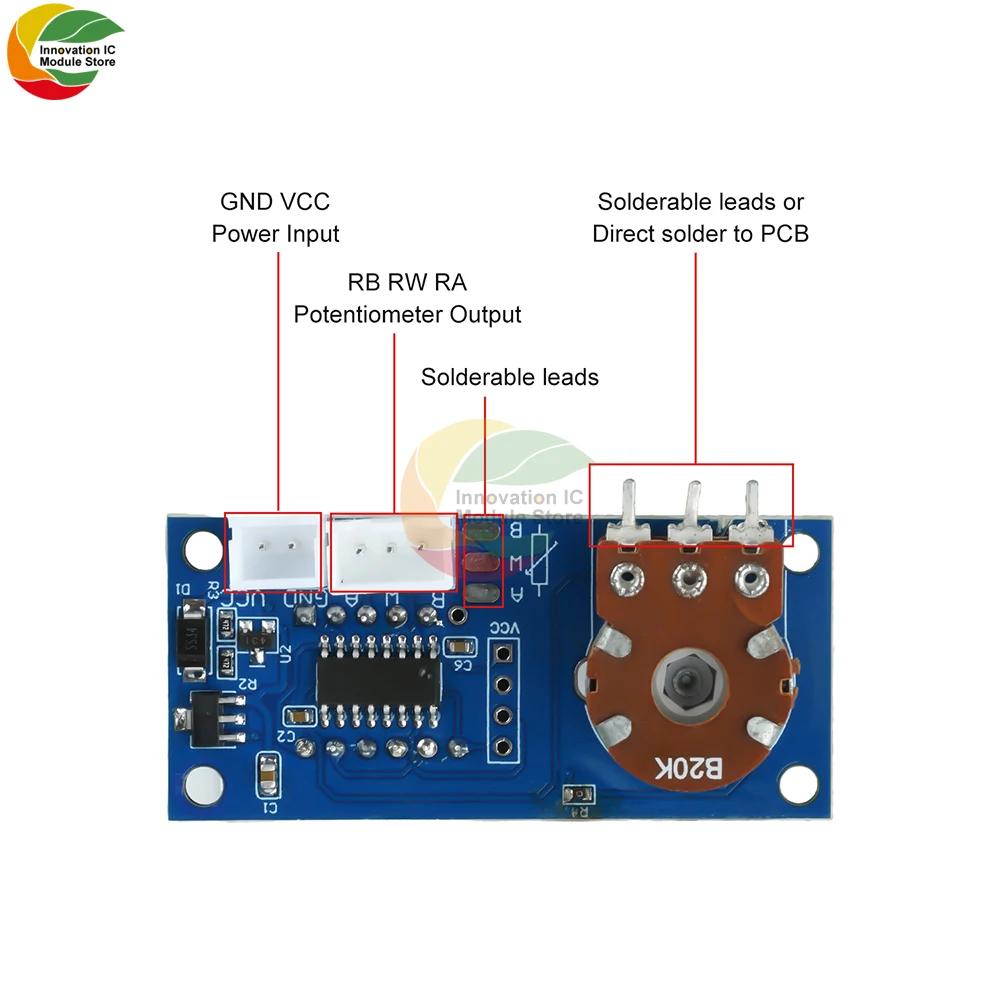 LED Digital Display Single-Channel Potentiometer Module 5K/10K/20K Trimmer with 3-Digit 7-Segment Display