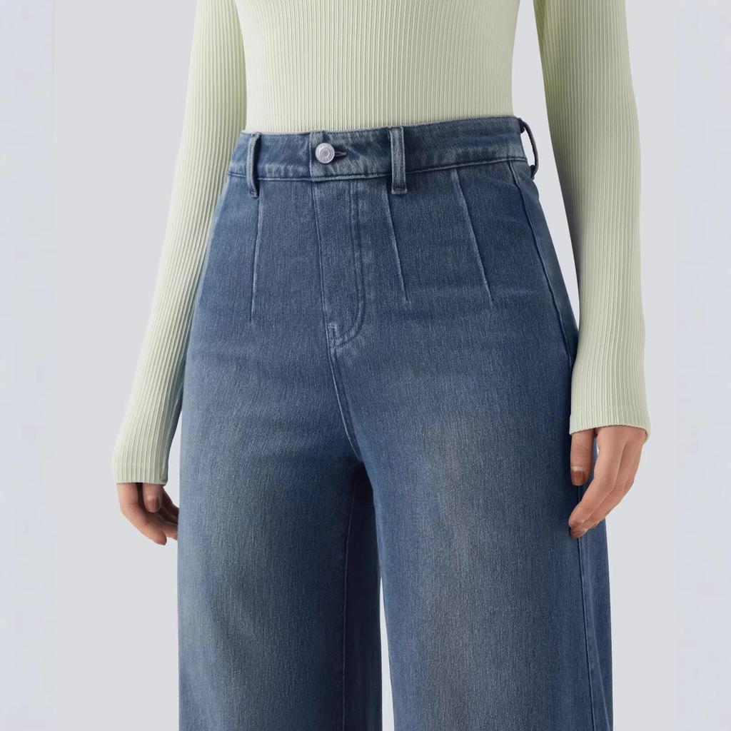 High Stretch Jeans Spring Autumn Casual Loose Artistic Straight Pants Vintage Streetwear Women Clothing High Waist Cargo Jeans