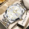 BINBOND Men's Quartz Watch Luxury Sturdy Luminous Waterproof Week Display Auto Date Accurate Stainless Steel Reloj