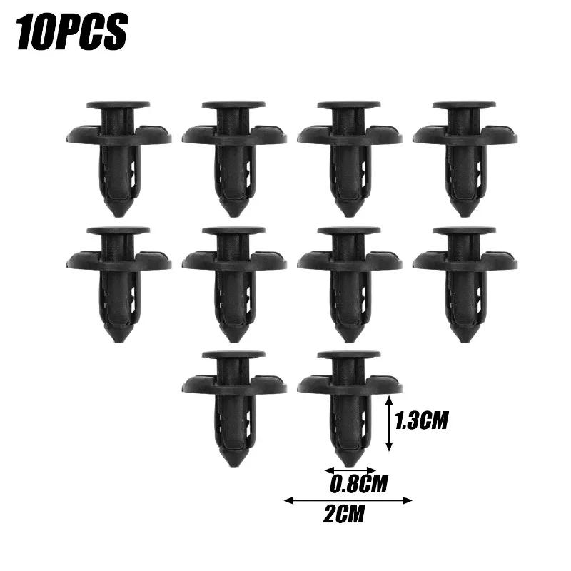 

100PCS 8mm Black Auto Bumper Fender Liner Rivet Retainer Clip Buckle Fastener Push Type PP Plastic Trim Panel Clip for Body Fix