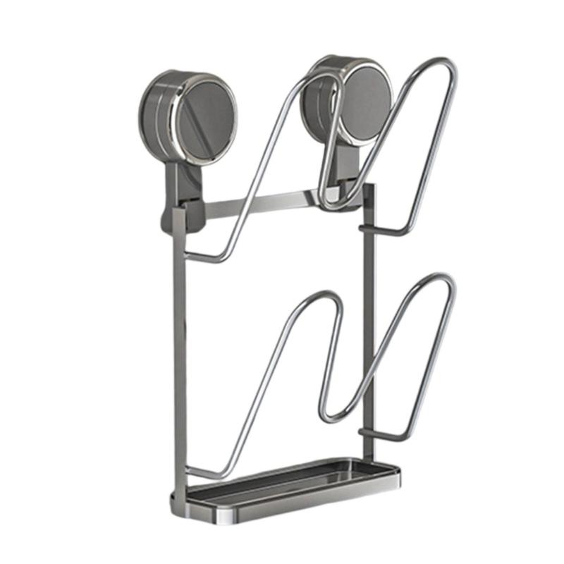 

Easy Installation Suction Cup Cookware Lid Rack Wall Mounted Kitchen Storage Rack For Pots Pans Cutting Boards