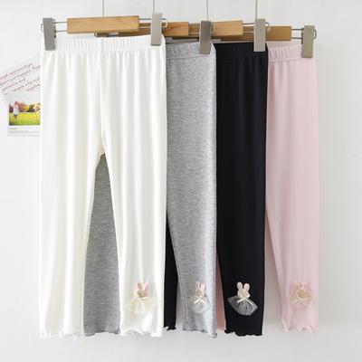 Girls' Summer Leggings for Wearing On The Outside and Wearing On The Inside with Black Fungus Edge Summer Style Thin Design for Girls
