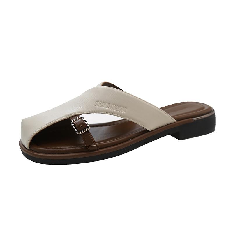 Internet Celebrity Fashion Soft-soled Slippers Women's Summer Wear 2025 New Casual Versatile Roman Beach Shoes Temperament Bag Head Drag