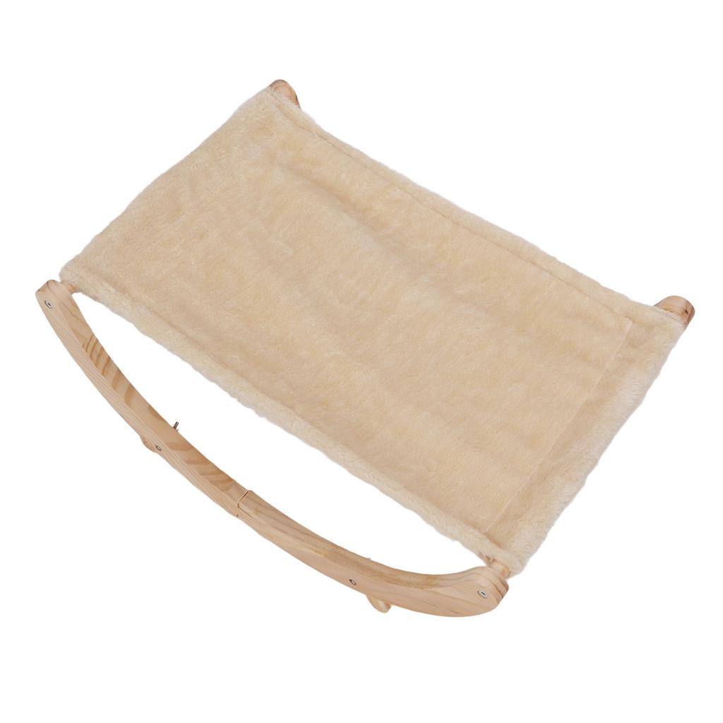 Wooden Cat Hammock Foldable Removable Breathable Slip Resistance Elevated All Seasons Cat Swing Bed