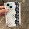 Чохол для телефону для iPhone 17 17Air 16 15 14 13 12 11 Pro Max Простий візерунок у горошок з мереживом Прозорий матовий силіконовий чохол Funda