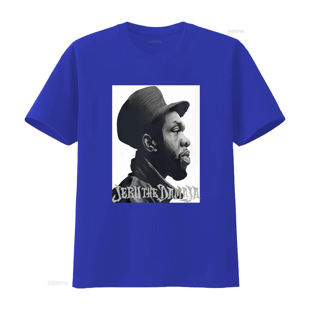Hip Hop Jeru The Damaja Czarny T-shirt Rozmiar S 5XL Vintage Spłowiały Ubrania Projektanta Graficznego Miękki Oddychający Top Do Codziennego Noszenia