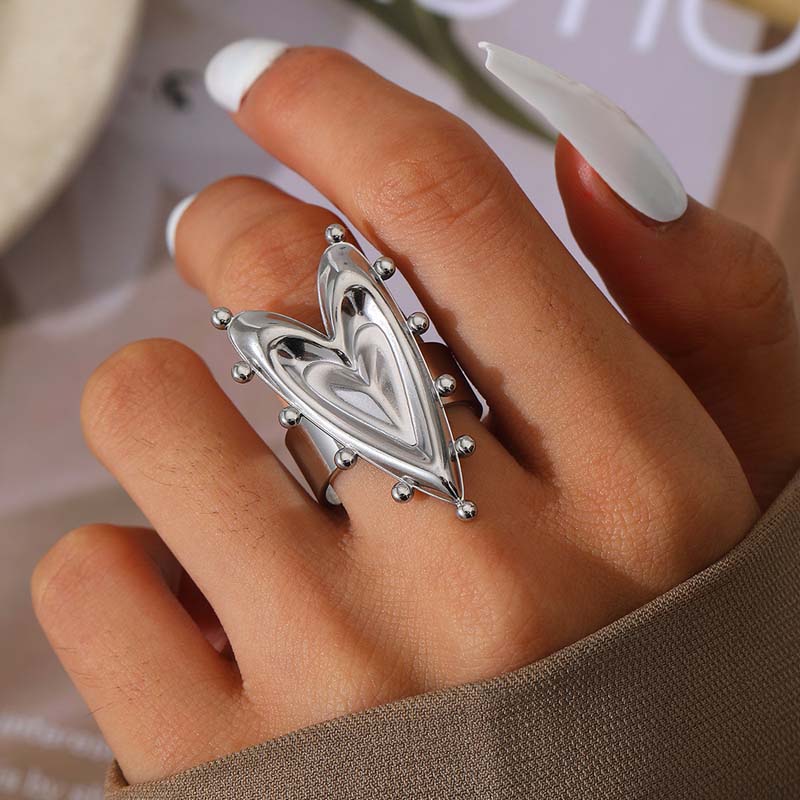 Stainless Steel Gold Color Bow Tie Rings For Women Fashion Metal Opening Adjustable Finger Ring Zircon Bijoux Gift
