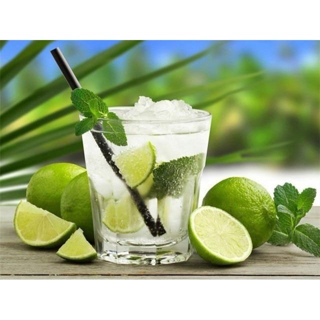 Pictură cu diamant DIY 5D, complet rotund, rășină, fructe, broderie cu diamant, peisaj, punct de cruce, mozaic, cadou cu stras, decor acasă