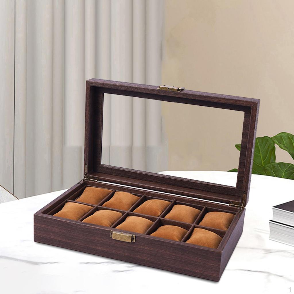 Box, Box, Glass Window Låsbar Pute Støvtett Display er, Travel Case Organizer Men