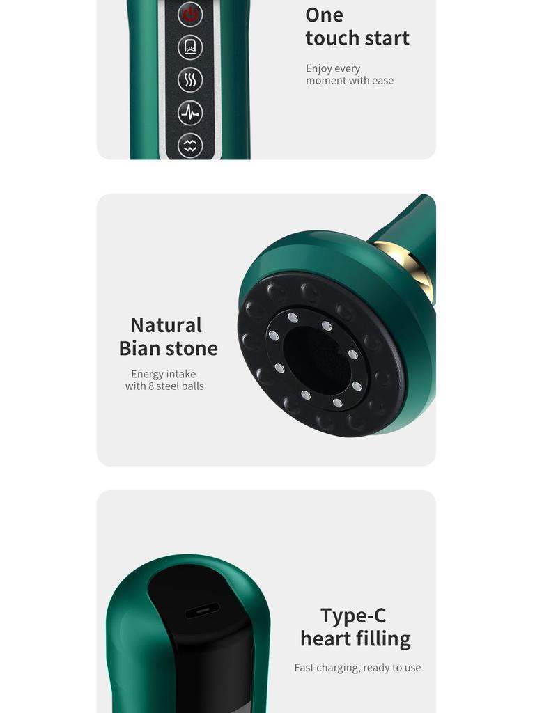 Electric Scraping & Cupping Device with Massage, Meridian Dredging, Hot Compress, and Suction Therapy.