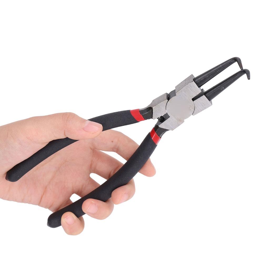 Spring Loaded Circlip Pliers 90 Degree Bent Jaw Internal Circlip Pliers For Installation Removal