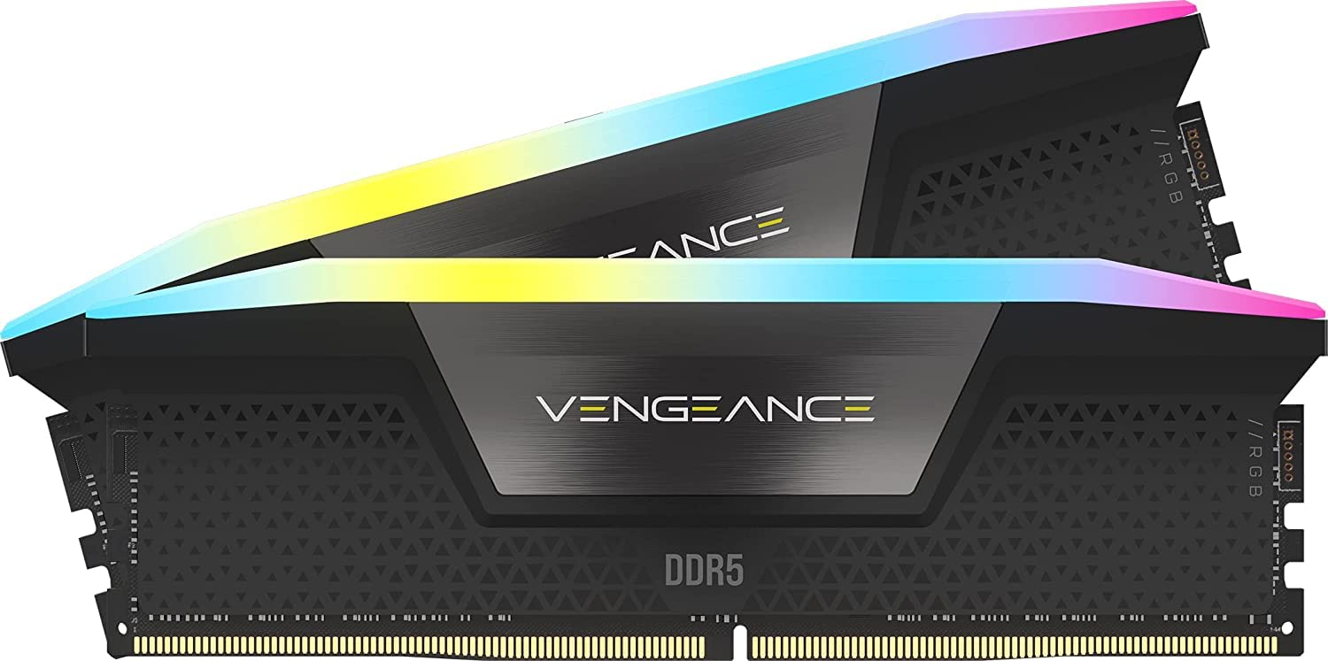 

Пам ять CORSAIR Desktop PC VENGEANCE RGB DDR5 Series Intel XMP Memory Kit 32GB Black x CMH32GX5M2B6400C32 DDR5-6400MHz (PC5-51200) [16 ГБ 2] чорний