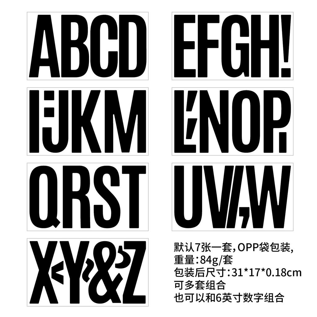 6-inch Letter Sticker Large Size Car Ship Number School Display Board Outdoor Waterproof Sun Protection Large Letter Sticker