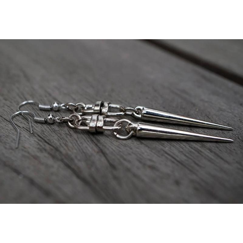 Gothic Spikes Earrings with Moon and Star Pendant Comfortable Ear Hoops Stylish Punk Accessories for Women Man