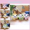 Cute Sunflower Panda Plush Toy Keychain Fluffy Cartoon Animal Bag Accessory
