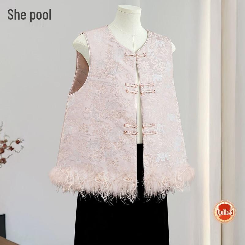 

Женский новый жаккардовый хлопковый жилет в китайском стиле L