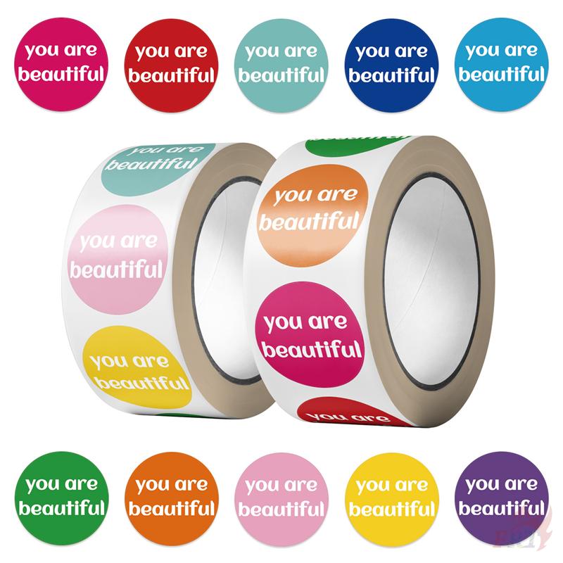500Pcs/Roll Colorful Labels. You Are Beautiful Kids Rewards Stickers - DIY Scrapbooks Album Decor Sealing Label Decals