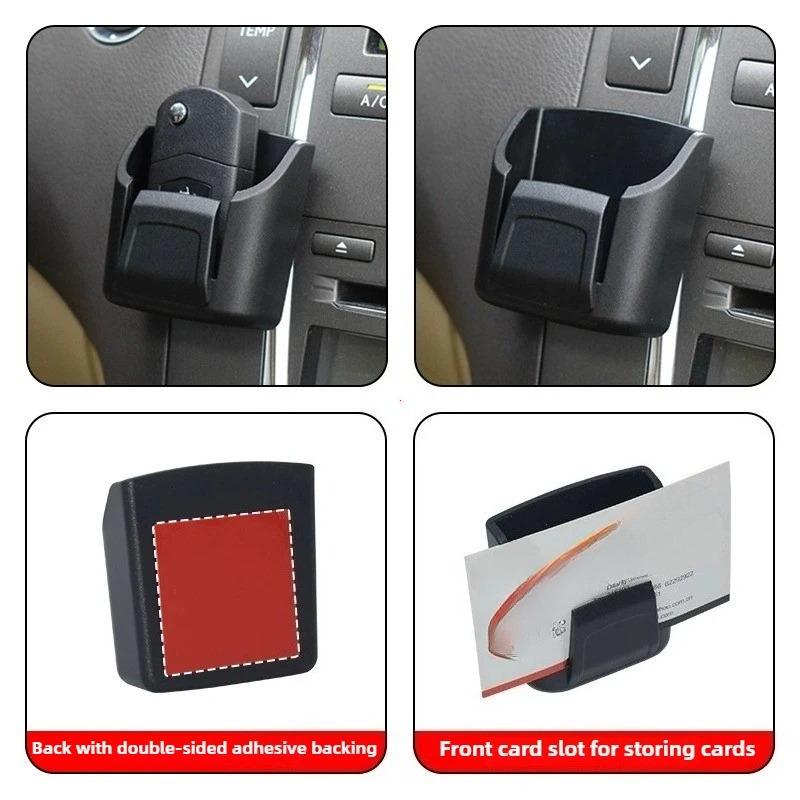 Multifunctional Car Key Storage Box Reusable Back Adhesive Car Dashboard Storage Box Space Saving Small Items Organizing
