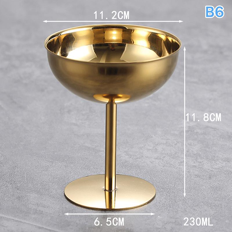 1pc Ice Cream Goblet Dessert Cup Stainless Steel Goblet Cup Ice Cream Dessert Salad Bowl Fruit Plate Snack Dish KTV Bar Supplies