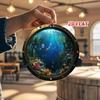 Vintage Nautical Metal Wall Art Round Porthole Sign Underwater Fish Coral Decor