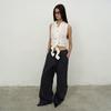 LCDC™ Washed String Wide-Leg Trousers (Dark Gray)