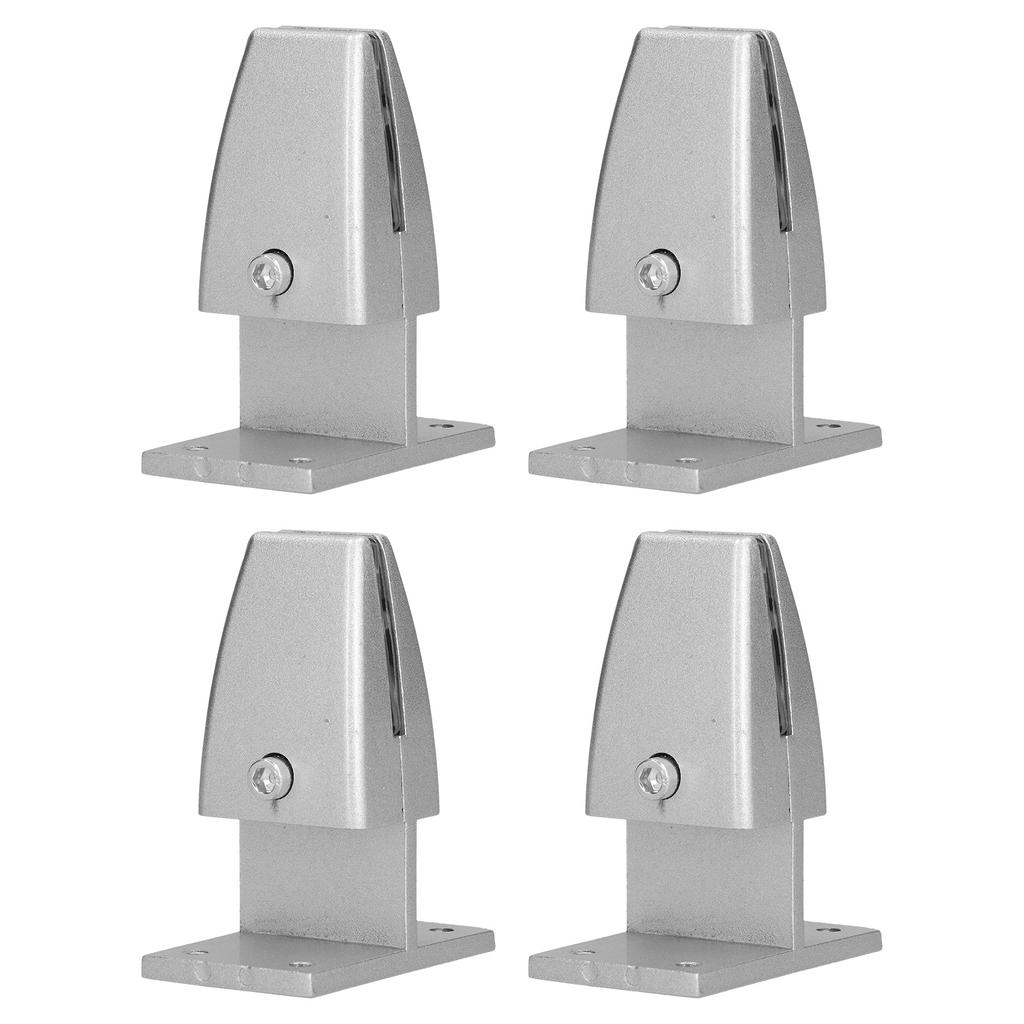 4 pièces Pince de fixation pour écran de bureau Type T Alliage d'aluminium Argent Support de fixation pour cloison de bureau pour