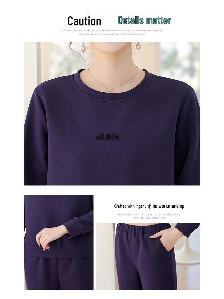 Mom's Stylish Slim-Fit Autumn Cardigan Set for Middle-Aged and Elderly