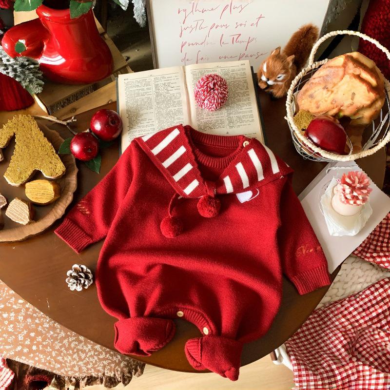 Full Moon Winter Infant Jumpsuit: Cozy 100-Day Outfit for 1-Year-Olds - New Year Visiting and Crawling Clothes for Babies