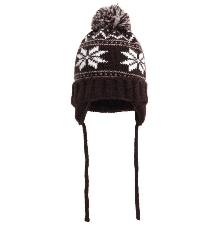 2025 Women's Retro Snowflake Wool Knitted Hat with Fleece-Lined Ear Protection