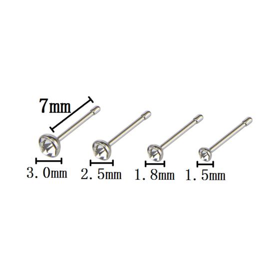 14Pcs/Set Unisex Body Piercing Jewelry Rhinestone Stainless Steel Nose Stud Ring