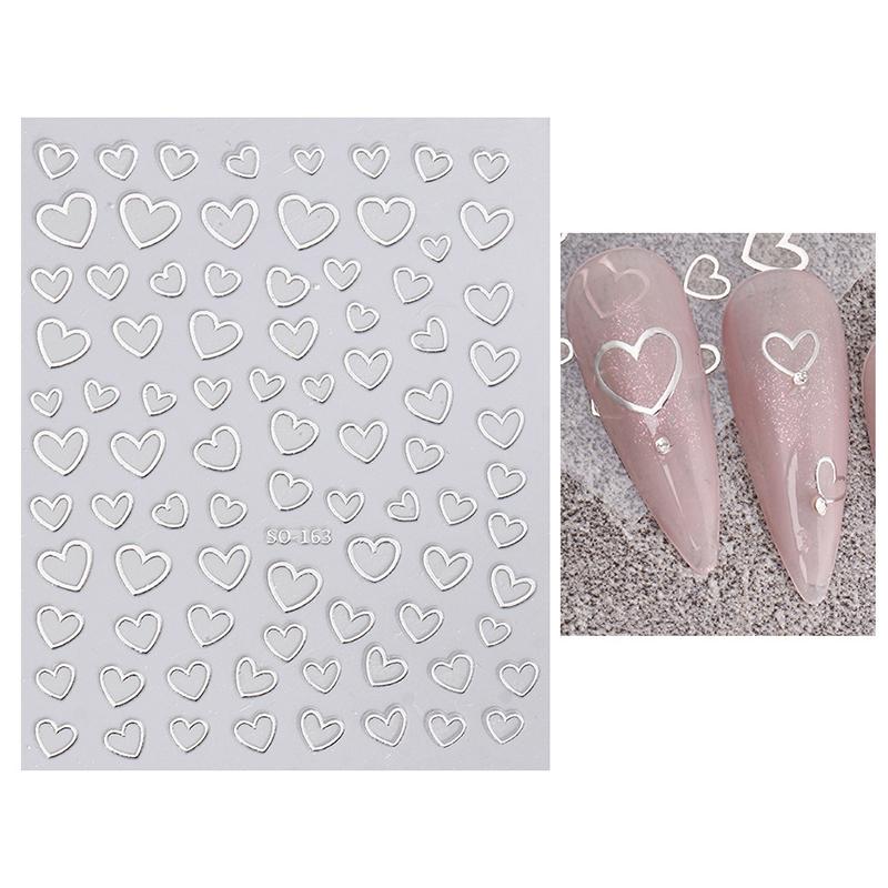 

Minimalist Love Heart Nail Art Sticker Simple Geometric Heart Nail Decal For Girls Diy Manicure Decoration Accessories as the picture