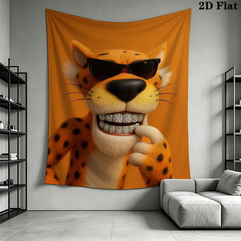 Chester Cheetah Wall Tapestry Aesthetic Wall Hanging Printed Fabric Blanket Decorative Tapestries for Bedroom Living Room Home Decor