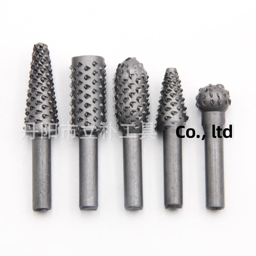 5-delt sett Svart Trebearbeiding Ulvetann Roterende Filer Elektriske Slipehoder DIY Verktøytilbehør